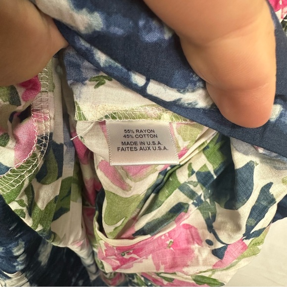 MISA Los Angeles Floral Off Shoulder Dress Pink Blue Small Made USA Revolve - Picture 5 of 9